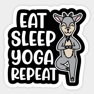 Eat Sleep Yoga Repeat Goat Yoga Fitness Funny Sticker